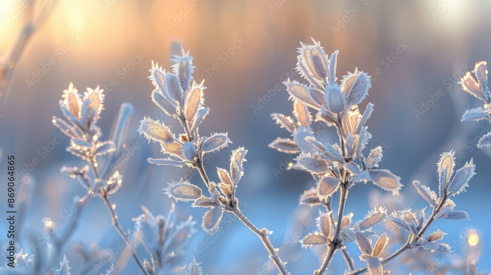 A close up of a field of snow covered plants A close up of a field of snow covered plants