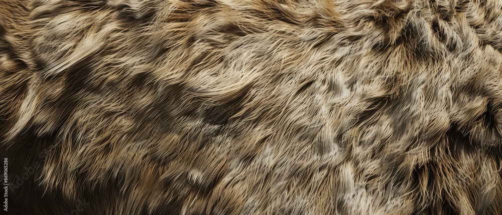 Panoramic close-up, high detail scan of bear skin material, Generative AI Panoramic close-up, high detail scan of bear skin material, Generative AI