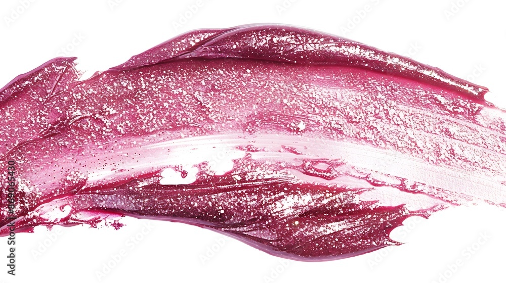 Pink shimmering lipgloss texture isolated on white background Smudged cosmetic product smear Makup swatch product sample : Generative AI Pink shimmering lipgloss texture isolated on white background Smudged cosmetic product smear Makup swatch product sample : Generative AI