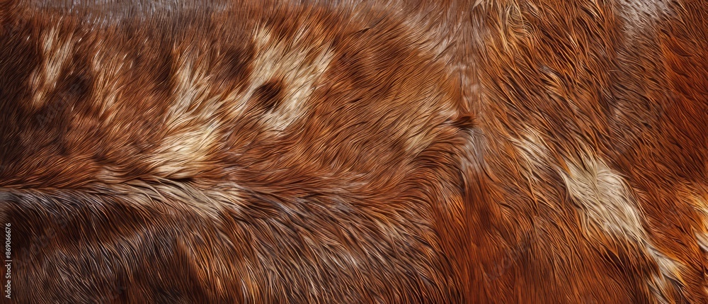Panoramic close-up, high detail scan of cowhide material, Generative AI Panoramic close-up, high detail scan of cowhide material, Generative AI