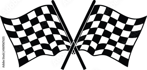 Checkered or chequered flag for car racing flat vector icon for sports apps and websites