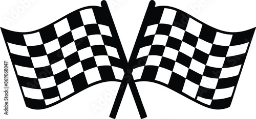 Checkered or chequered flag for car racing flat vector icon for sports apps and websites