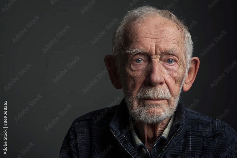 studio portrait of senior man looking at camera studio portrait of senior man looking at camera