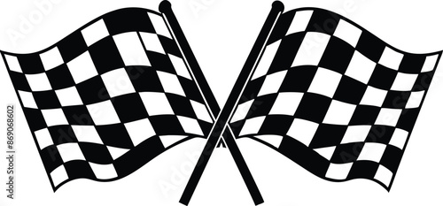 Checkered or chequered flag for car racing flat vector icon for sports apps and websites