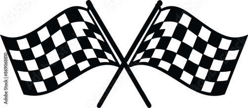 Checkered or chequered flag for car racing flat vector icon for sports apps and websites