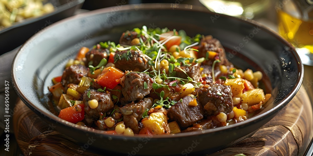 Beef stew with vegetables and chickpeas Beef stew with vegetables and chickpeas