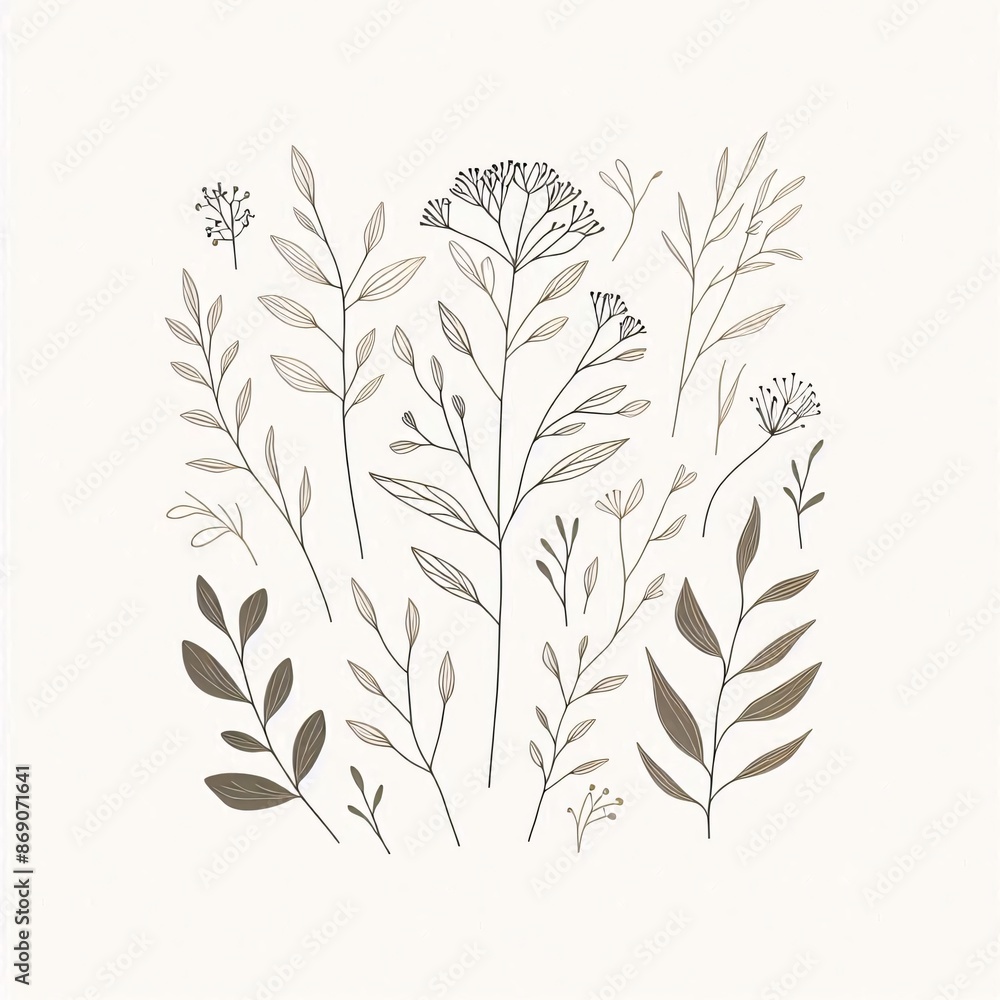 Minimalist Botanical Illustration Minimalist Botanical Illustration