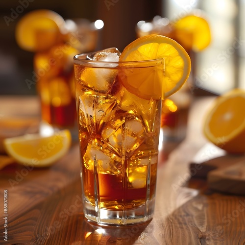 Iced Tea with Orange Slices