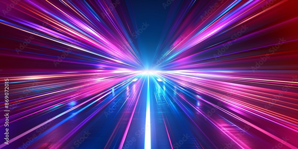 A futuristic illustration with neon speed lines in a technological style. A futuristic illustration with neon speed lines in a technological style.