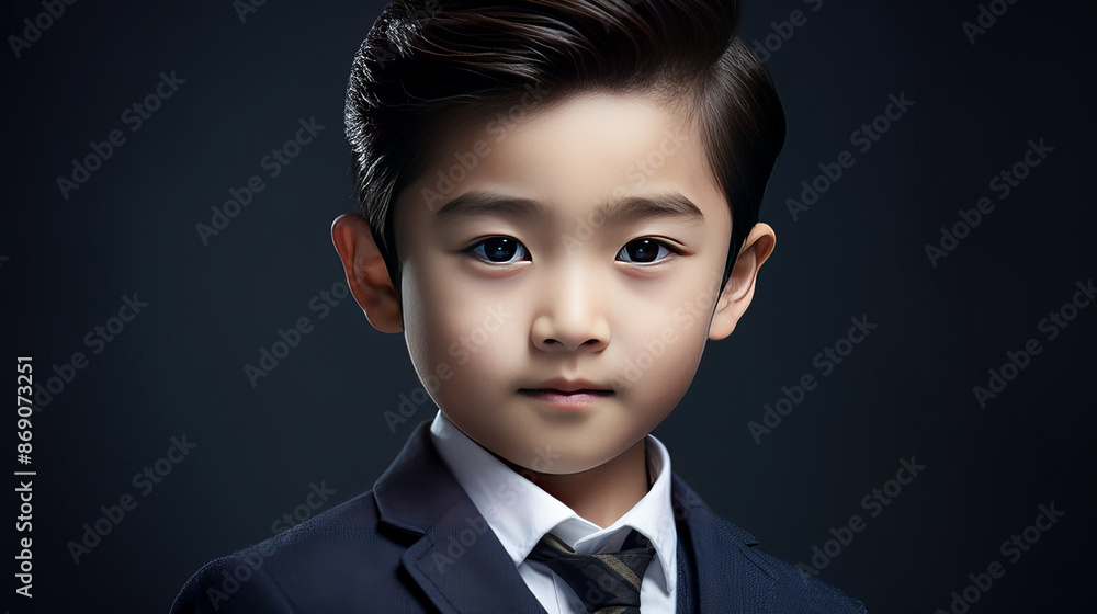 Portrait of a cute handsome happy Asian boy child with perfect skin, dark blue background, banner. Portrait of a cute handsome happy Asian boy child with perfect skin, dark blue background, banner.