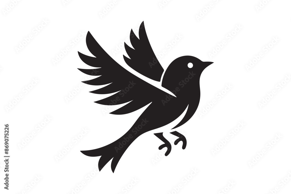 Bird silhouette vector with white background Bird silhouette vector with white background
