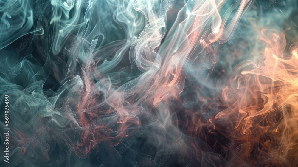 Obraz premium Mesmerizing Dance of Ethereal Smoke Tendrils in Moody Interplay of Light and Shadow