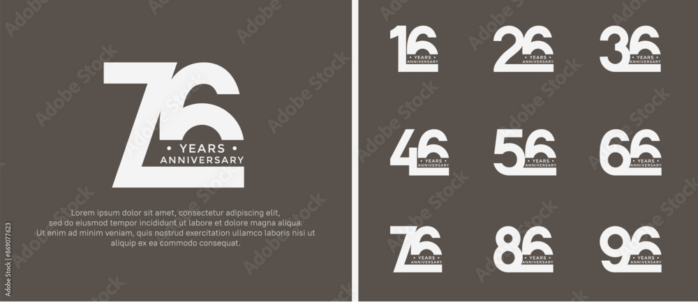 anniversary logo style set with white color can be use for celebration moment anniversary logo style set with white color can be use for celebration moment