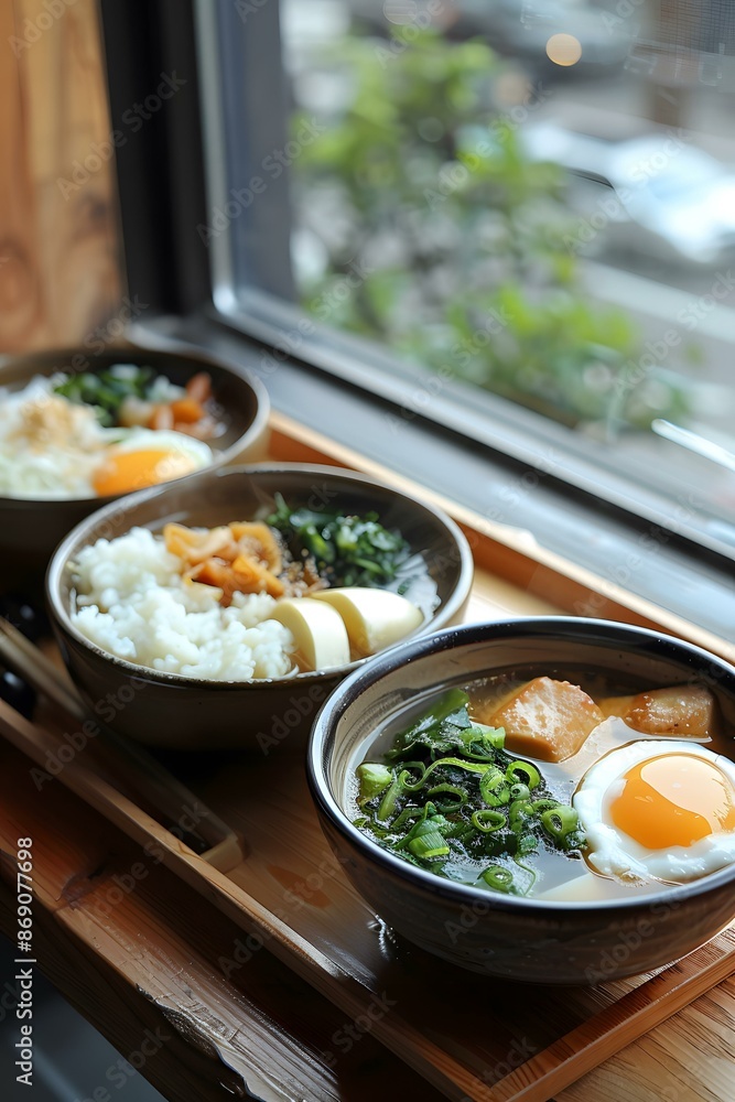 Japanese Soup Bowls by Window Japanese Soup Bowls by Window