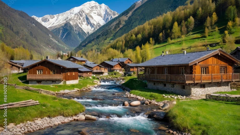 Fototapeta premium swiss alpine village