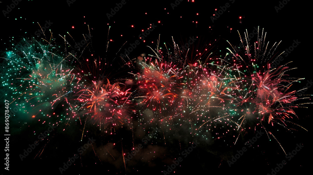 custom made wallpaper toronto digitalred, green and blue fireworks in the night sky