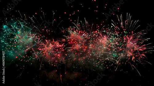 Wallpaper Mural red, green and blue fireworks in the night sky Torontodigital.ca