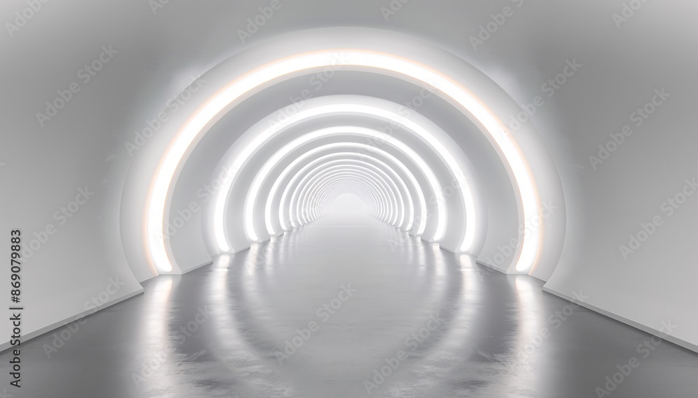 Obraz premium White abstract 3D room technology space.