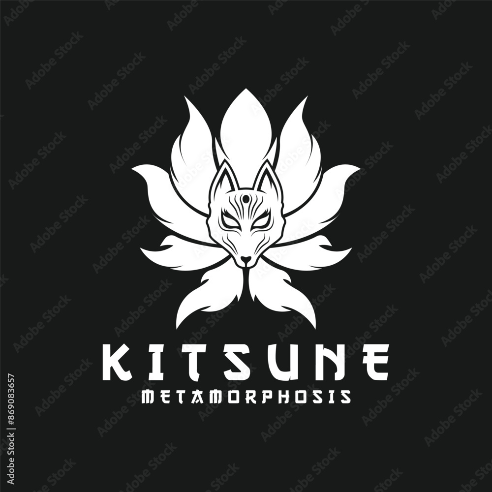 Japanese Kitsune Mask logo design .Perfect for entertainment, events, branding, and personal projects Japanese Kitsune Mask logo design .Perfect for entertainment, events, branding, and personal projects