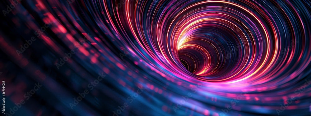 A tight shot of a circular object featuring a hazy, overlapping pink and blue center A tight shot of a circular object featuring a hazy, overlapping pink and blue center