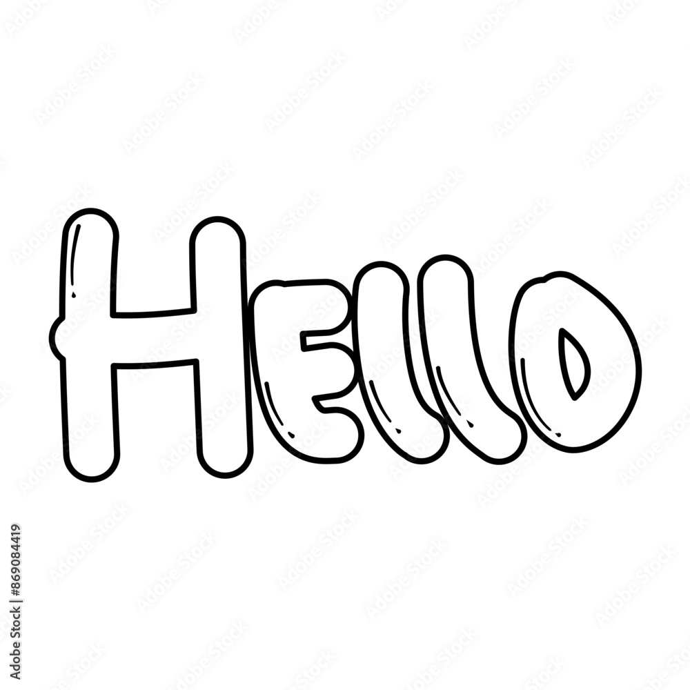 Hand drawn hello text Hand drawn hello text