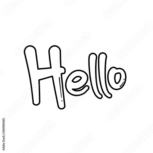 Hand drawn hello text