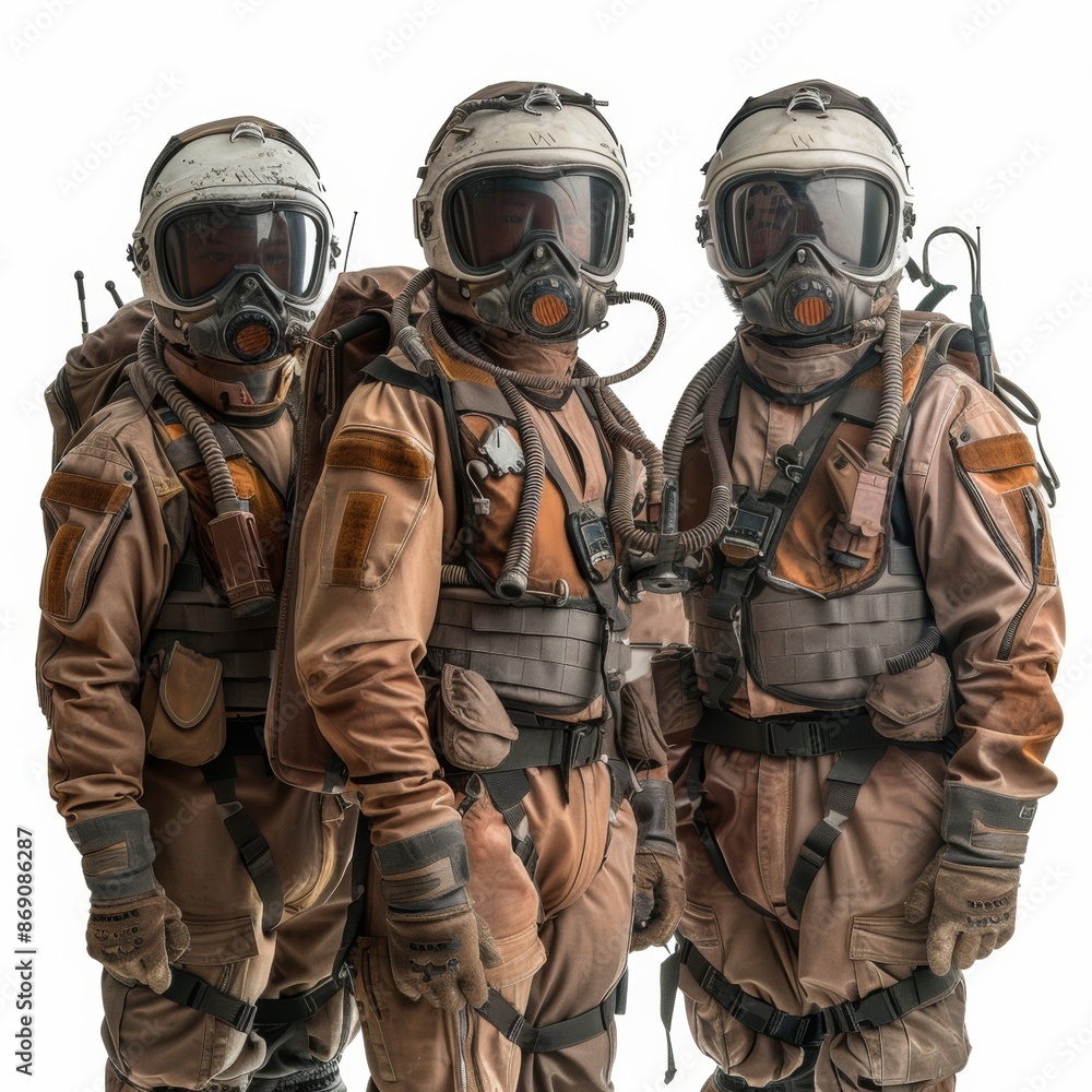 Tactical Pilot Briefing Team for Cockroach Extermination Mission | Pest Control Preparation in Isolated White Background with Copy Space Tactical Pilot Briefing Team for Cockroach Extermination Mission | Pest Control Preparation in Isolated White Background with Copy Space