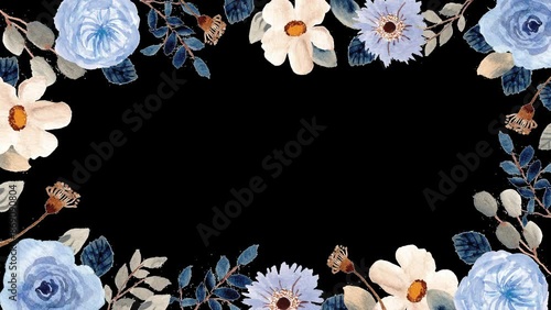 Abstract floraland Leaves frame with transparent background photo