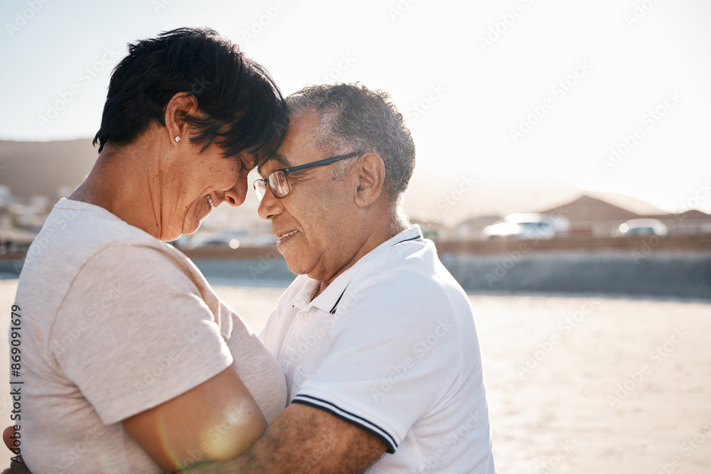 Embrace, love and senior couple on beach for tropical holiday adventure together in Mexico. Marriage, old man and woman on ocean vacation with hug, romance and travel for happy retirement with smile Embrace, love and senior couple on beach for tropical holiday adventure together in Mexico. Marriage, old man and woman on ocean vacation with hug, romance and travel for happy retirement with smile