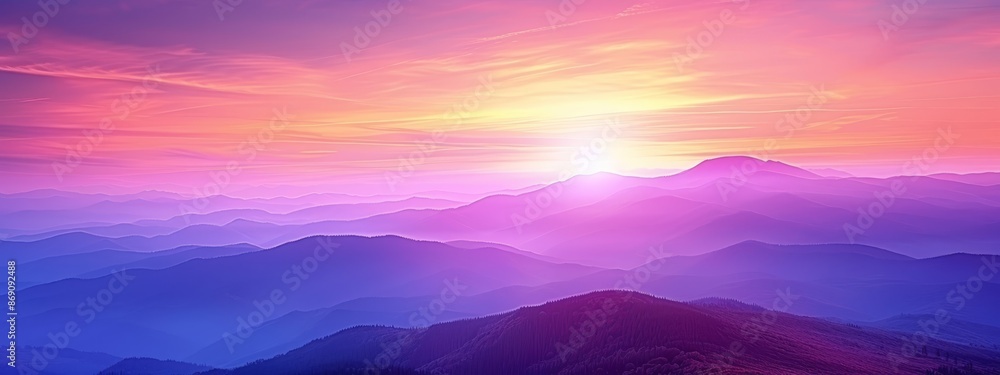 Fototapeta premium birds fly above peaks, foreground