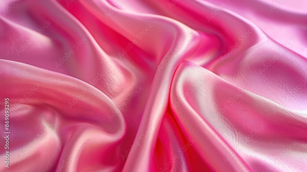 Obraz premium A pink fabric with a wave pattern