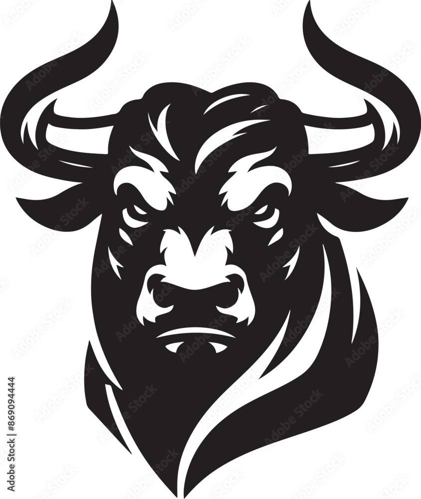 Angry bull silhouette icon. Vector illustration Angry bull silhouette icon. Vector illustration