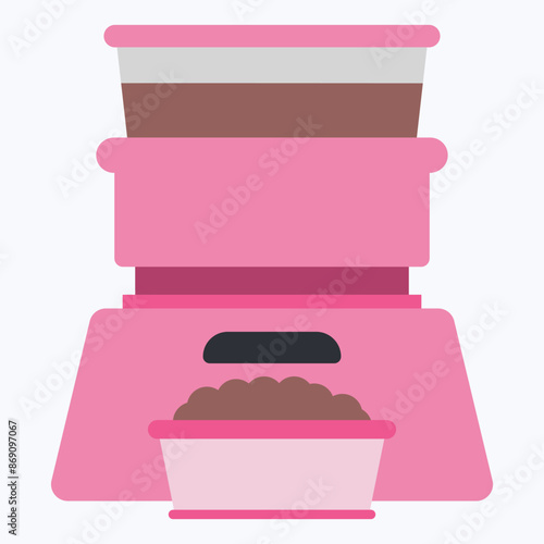 Programmable feeder for pet vector cartoon illustration isolated on a white background.