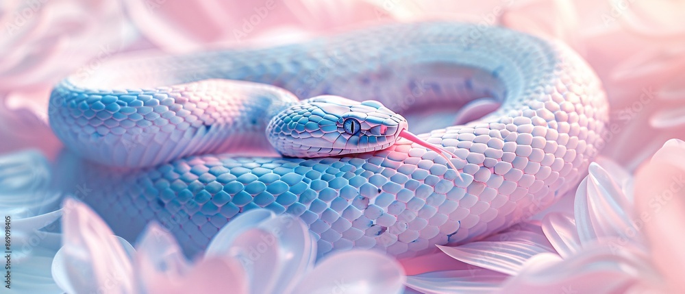Pastel Serpent Among Petals Pastel Serpent Among Petals