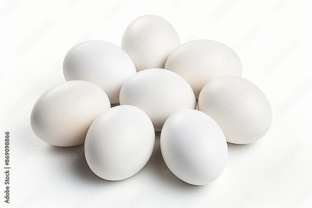 Close-up of a Group of White Eggs Close-up of a Group of White Eggs