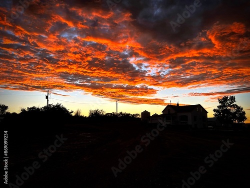 An Electric, Orange Montana Sunset