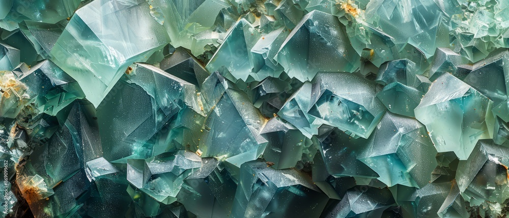 Obraz premium Panoramic close-up, high detail scan of fluorite material, Generative AI 