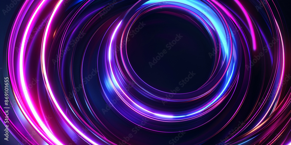 Abstract background with colorful neon shapes and curves, creating an atmosphere of futuristic design and energy Abstract background with colorful neon shapes and curves, creating an atmosphere of futuristic design and energy