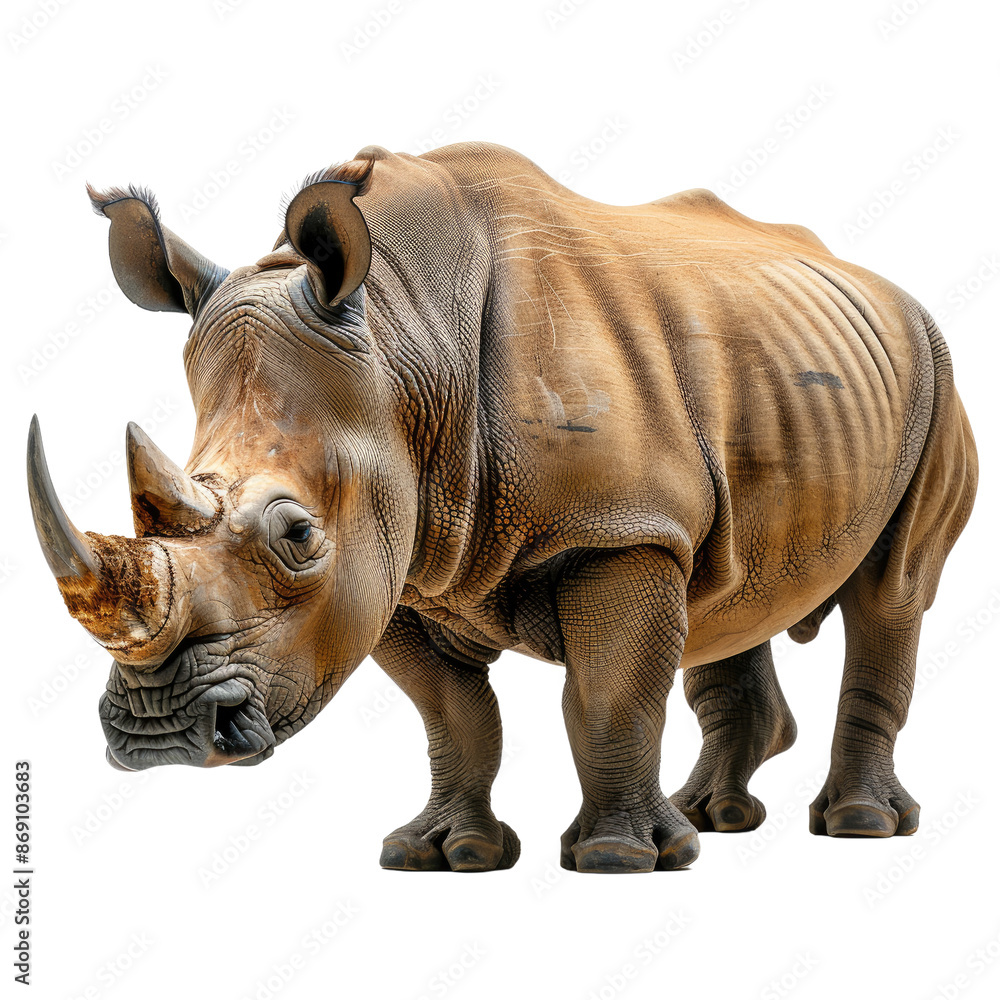 Rhinoceros isolated on a transparent background for web banner Rhinoceros isolated on a transparent background for web banner