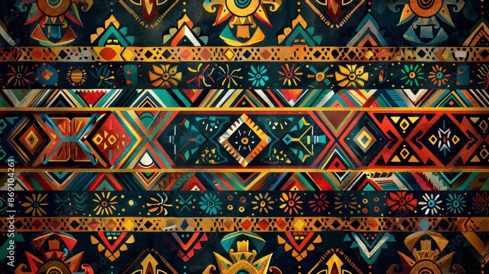 Colorful Ethnic Geometric Lines Colorful Ethnic Geometric Lines