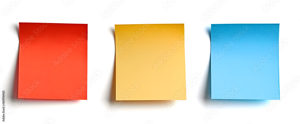 Fototapeta premium Blank Paper Note Message Reminder on White Studio Background with Professional Photography