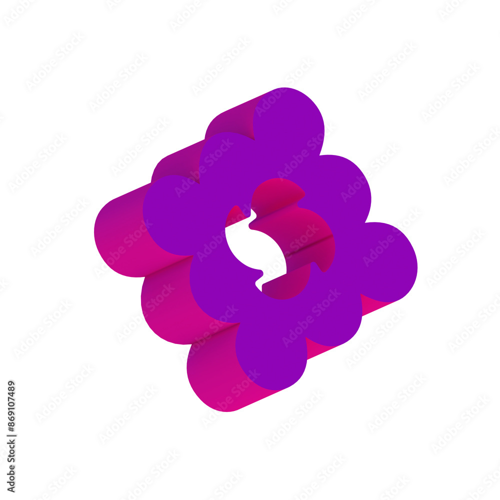Fototapeta premium 3d purple pop art abstract flat icon