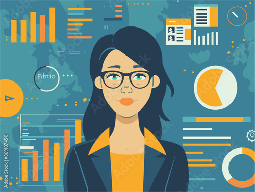 Flat Vector Illustration: Quantify Your Achievements - Use Numbers to Showcase Your Impact