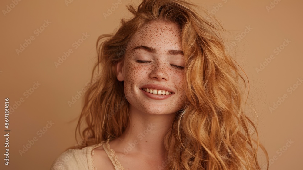 The smiling redheaded woman The smiling redheaded woman