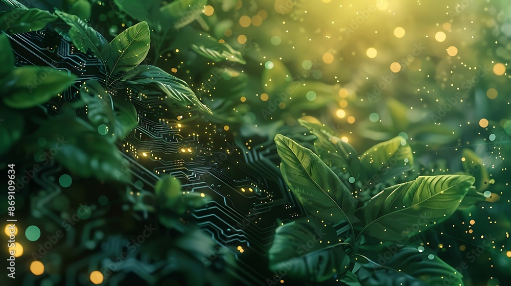 Fototapeta premium Enchanted Forest of Digital Nature