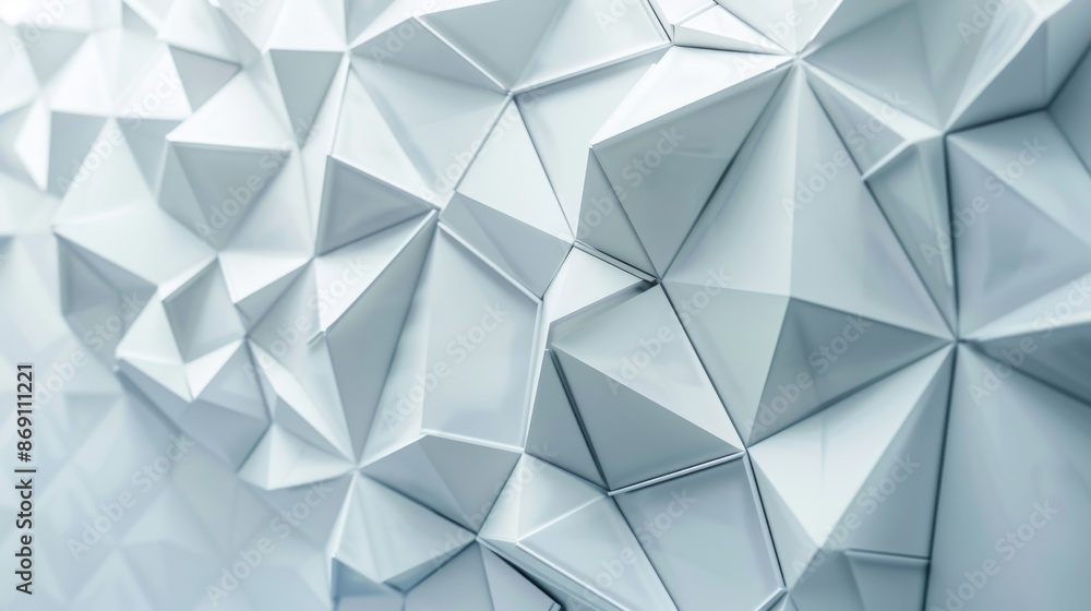 A close-up photograph of a contemporary geometric design featuring a pattern of white triangles on a soft white-grey background A close-up photograph of a contemporary geometric design featuring a pattern of white triangles on a soft white-grey background
