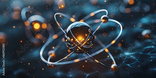 3D model displays atomic structure of cobalt element in detail. Concept Chemistry, Atomic Structure, Cobalt Element, 3D Model, Science Education