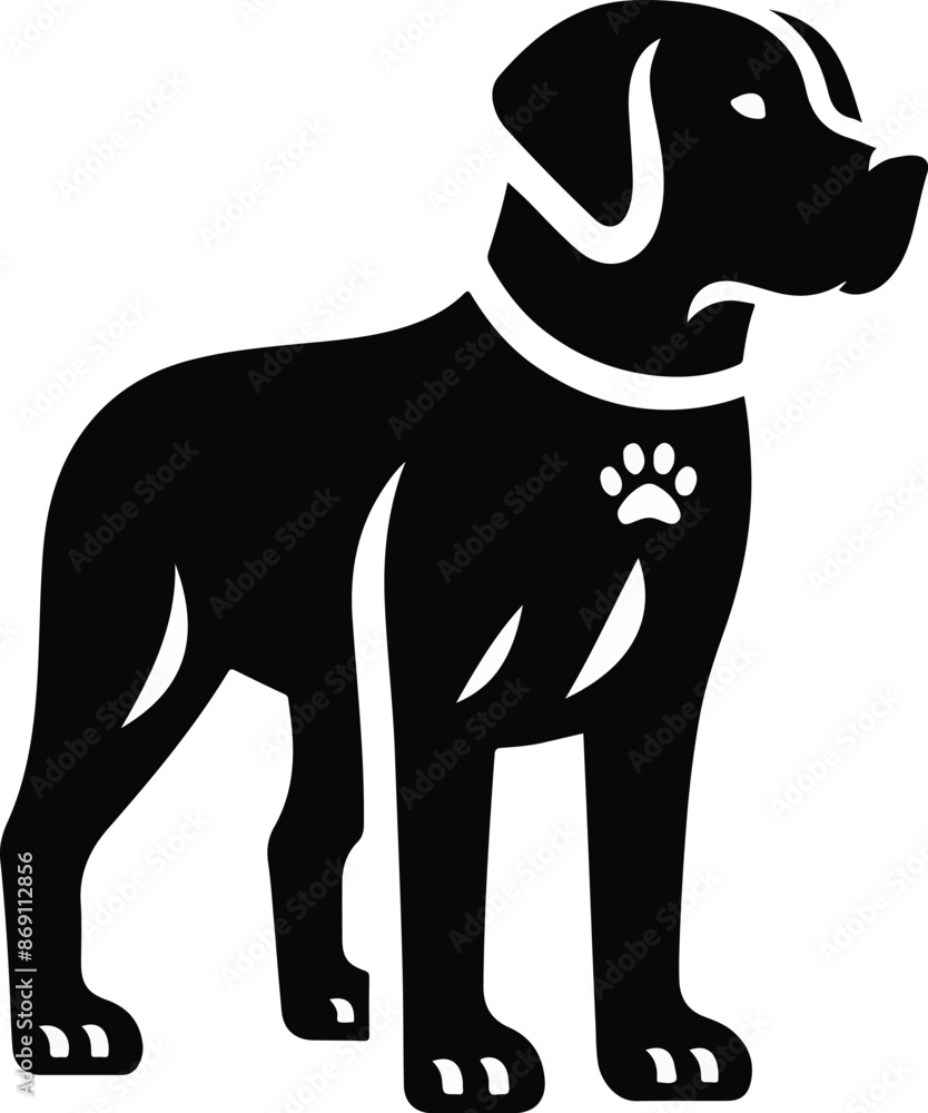 vector, isolated black silhouette of a dog vector, isolated black silhouette of a dog