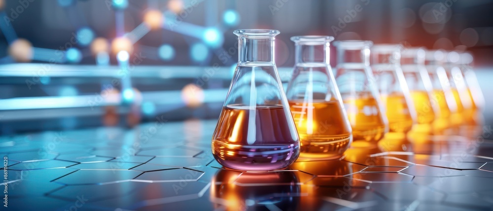 Hasselblad X1D shot of scientific laboratory with test tubes and beakers, editorial photography, Hitech modern, high quality, Realistic, technology tone, Triadic color scheme Hasselblad X1D shot of scientific laboratory with test tubes and beakers, editorial photography, Hitech modern, high quality, Realistic, technology tone, Triadic color scheme