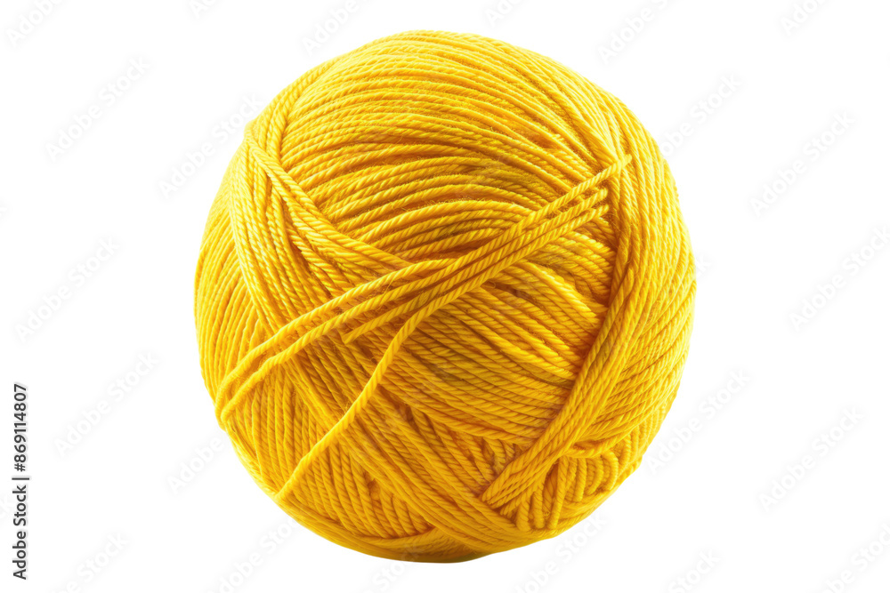 A ball of yellow thread isolated on transparent background A ball of yellow thread isolated on transparent background